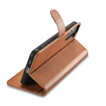 Läderfodral Plånbok för Galaxy S22 + Läder Plånbok Väska Brown