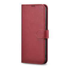 Kožené puzdro Peňaženka pre Galaxy S22 + Kožená peňaženka Burgundsko