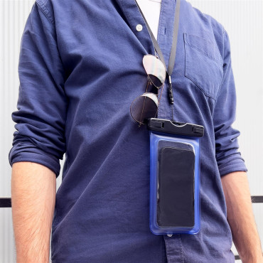 Neperšlampamas maišelis už telefoną 6.7 '' su skaidriu pavadėliu