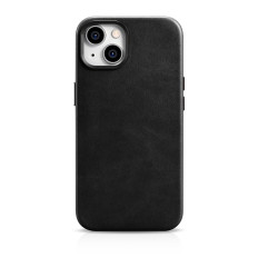 Lederen tas iPhone 14 magnetisch met Magsafe olie wax premium lederen case zwart
