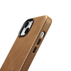 Couro iPhone 14 Bolsa magnética com Magsafe Oil Cera Premium Caso de couro marrom Brown