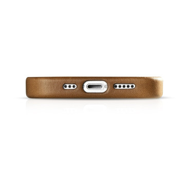 Couro iPhone 14 Bolsa magnética com Magsafe Oil Cera Premium Caso de couro marrom Brown