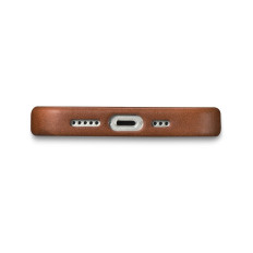 Pierna de cuero IPHONE 14 Bolsa magnética con funda de cuero premium de cera de aceite Magsafe Bronce