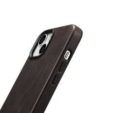 Couro iPhone 14 Caixa Magnética com Magsafe Oil Cera Premium Caso de Couro Castanho