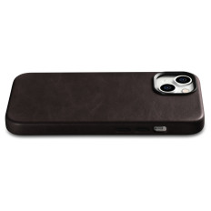 Leather iPhone 14 magnetic case with Magsafe Oil Wax Premium Leather Case Dark Brown