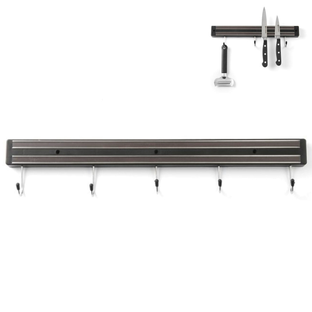 Magneettinen nauha veitsille koukkuilla 550 mm - Hendi 820308