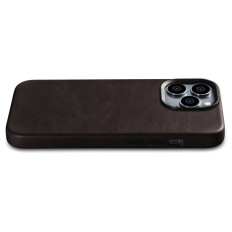 Kožené pouzdro iPhone 14 Pro Magnetic s magsafe olejový vosk prémiové kožené pouzdro tmavě hnědé