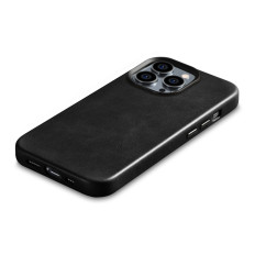 Leather iPhone 14 Pro Max Magnetic with Magsafe Oil Wax Premium Leather Case Black
