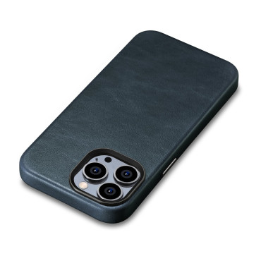 Usnjena Case iPhone 14 Pro Magnetni magneti z Magsafe Oil Wax Premium usnje Case Navy