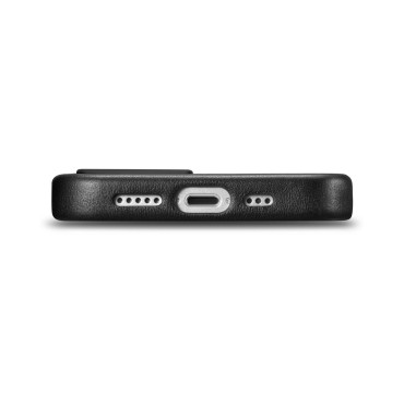 Caso feito de couro natural para iPhone 14 Magsafe Case Couro Capa Preta