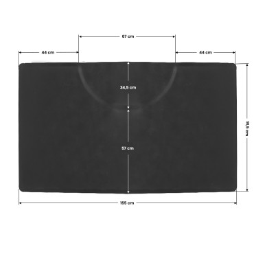 Barber-matto suorakaiteen muotoisen parturituolin alle — yläosa