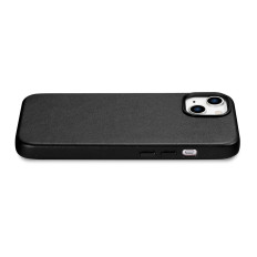 Caso feito de couro natural para iPhone 14 Magsafe Case Couro Capa Preta