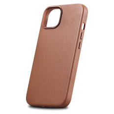 Caso de couro natural para iPhone 14 Magsafe Case Capa Brown Capa