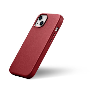 Naravna usnjena torbica za iPhone 14 Magsafe Case usnje Burgundska prevleka