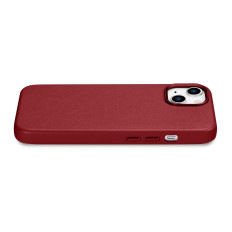 Naravna usnjena torbica za iPhone 14 Magsafe Case usnje Burgundska prevleka