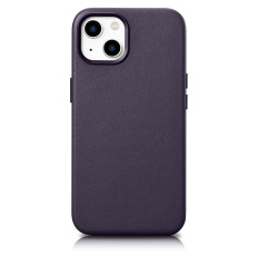 Natürliches Lederetui für iPhone 14 MagsaSafe Etuis Leather Lila Cover