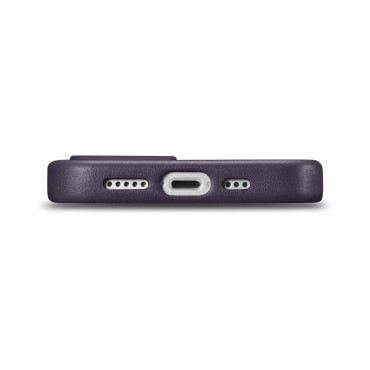 Naturligt läderfodral för iPhone 14 Magsafe Case Läder Lila Skal