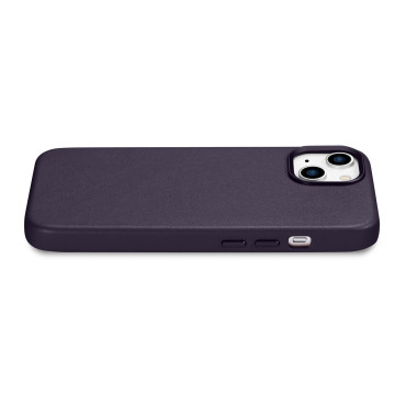 Naturligt läderfodral för iPhone 14 Magsafe Case Läder Lila Skal