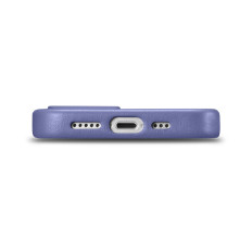 Naturligt hudväska till iPhone 14 Magsafe Case Läderpåse Klar lila