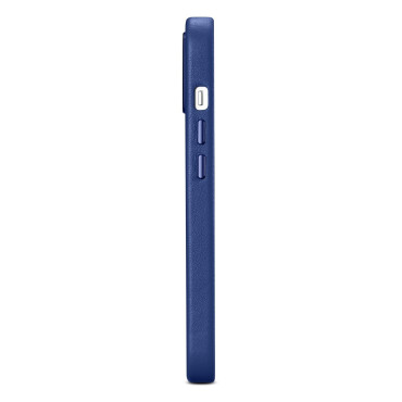 Caso de couro natural para iPhone 14 Magsafe Case Bolsa de couro azul
