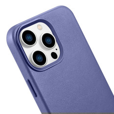 Case from natural leather case for iPhone 14 Pro Magsafe Case Leather lightly purple