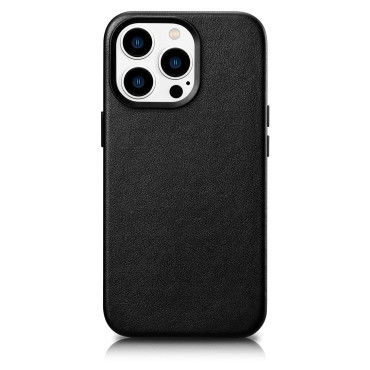 Etui laget av naturlig lærveske til iPhone 14 Pro Magsafe Case Leather Black
