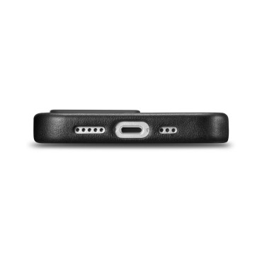 Etui laget av naturlig lærveske til iPhone 14 Pro Magsafe Case Leather Black