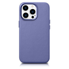 Caso feito de estojo de couro natural para iPhone 14 Pro Magsafe Case Light Light Roxo