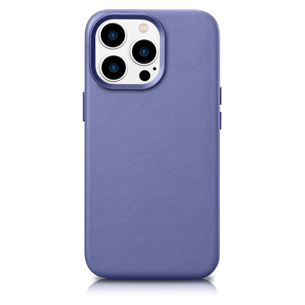 Case made of natural leather case for iPhone 14 Pro MagSafe Case Leather light purple