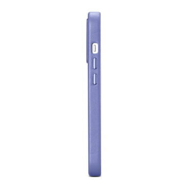 Caso feito de estojo de couro natural para iPhone 14 Pro Magsafe Case Light Light Roxo