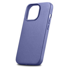 Caso feito de estojo de couro natural para iPhone 14 Pro Magsafe Case Light Light Roxo