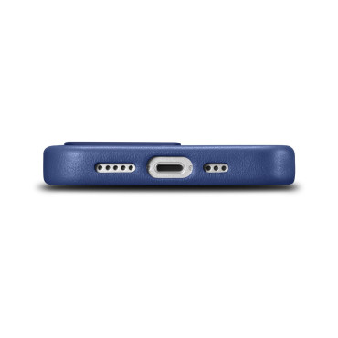 Primer iz naravnega usnja, za iPhone 14 Pro Magsafe Case usnje svetlo modra
