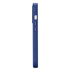 Caso hecho de funda de cuero natural para iPhone 14 Pro Magsafe Case Light Blue