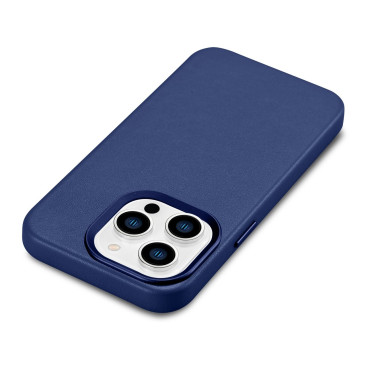 Primer iz naravnega usnja, za iPhone 14 Pro Magsafe Case usnje svetlo modra
