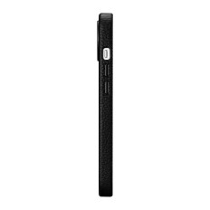 Läder iPhone 14 Magnetisk påse med Magsafe Litchi Premium Läderfodral Svart
