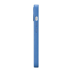 Bolsa magnética del iPhone 14 de cuero con Magsafe Litchi Caja de cuero Premium Azul