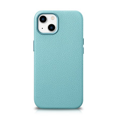 Leather iPhone 14 Magnetische zakje met Magsafe Litchi Premium Lederen Case Green