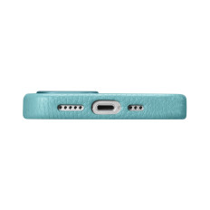 Leather iPhone 14 Magnetische zakje met Magsafe Litchi Premium Lederen Case Green