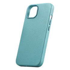 Leather iPhone 14 Magnetische zakje met Magsafe Litchi Premium Lederen Case Green