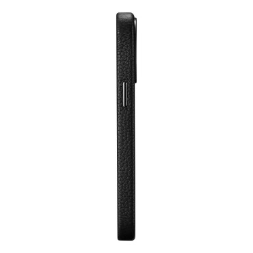 Piel de cuero iPhone 14 Pro Bolsa magnética con Magsafe Litchi Funda de cuero Premium Negro