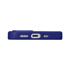 Kožený případ iPhone 14 Pro Magnetic s magsafe Litchi Premium kožené pouzdro námořnictva modrá