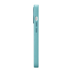 Lærveske iPhone 14 Pro Magnetic med Magsafe Litchi Premium Lærveske Grønn