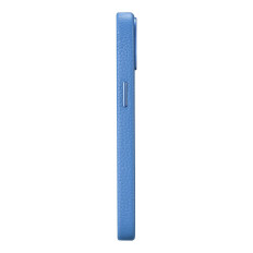 Lederen tas iPhone 14 plus magnetisch met Magsafe Litchi Premium Lederen Case Blue
