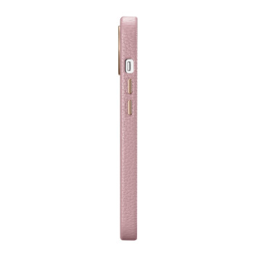 Case en cuir iPhone 14 plus magnétique avec Magsafe Litchi Cuir Premium Cuir Rose