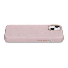 Nahast Case iPhone 14 pluss magnetvälja magsafe Litchi Premium Nahast Case Pink