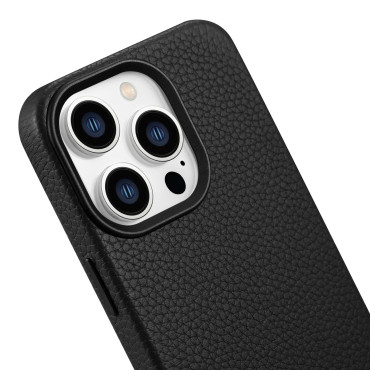Usnjena Case iPhone 14 Pro magnetni magnet z Magsafe Litchi Premium usnje