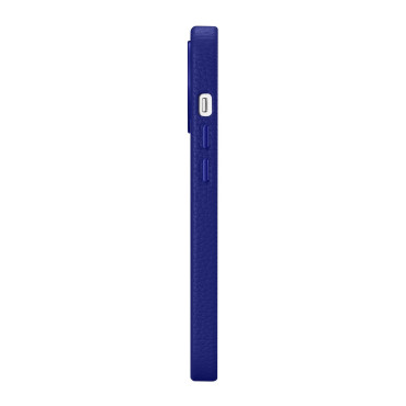 Läder iPhone 14 Pro Magnetic Magnetisk med Magsafe Litchi Premium Leather Case Navy