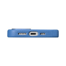 Kožna kućica iPhone 14 Pro magnetska magnetna s magsafe lichi premium kožom kućište plave boje