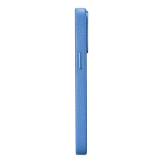 Lederen tas iPhone 14 pro magnetische magnetische met Magsafe Litchi Premium lederen tas blauw