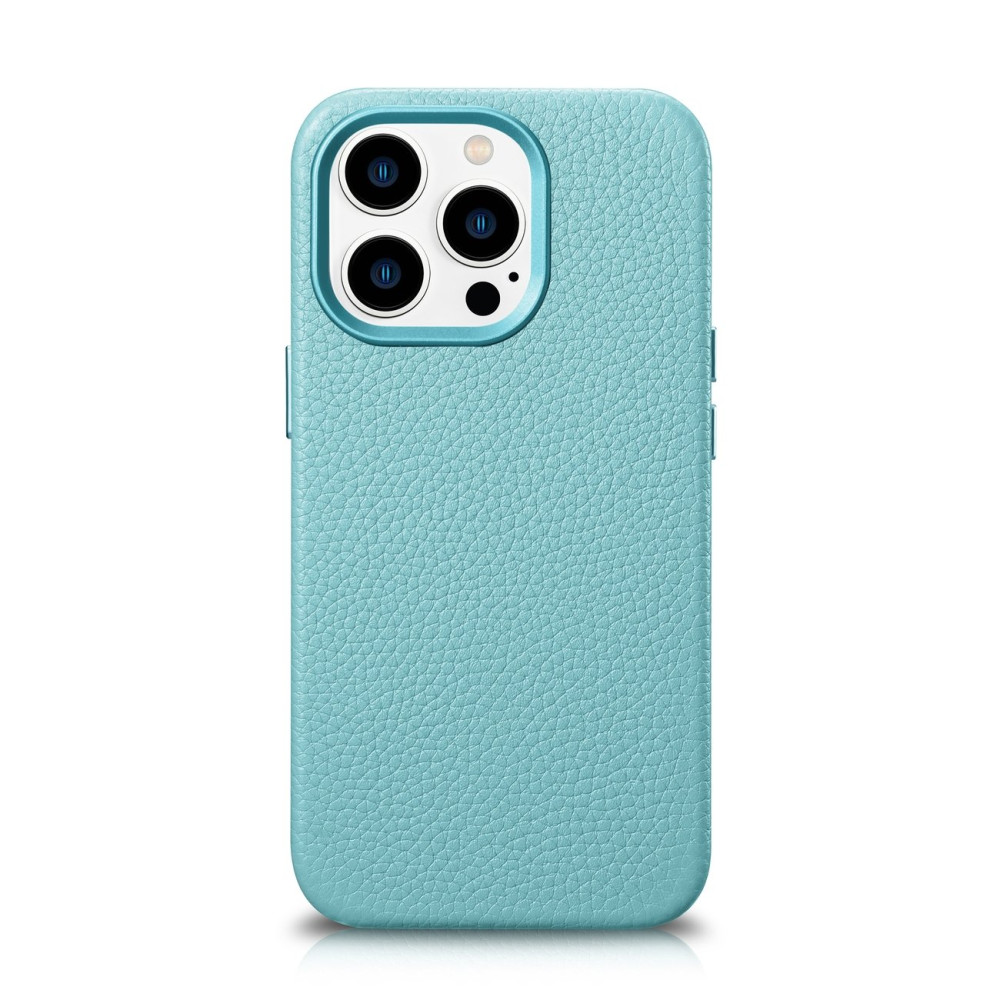 Läder iPhone 14 Pro Magnetic Magnetisk med Magsafe Litchi Premium Läderfodral Grön